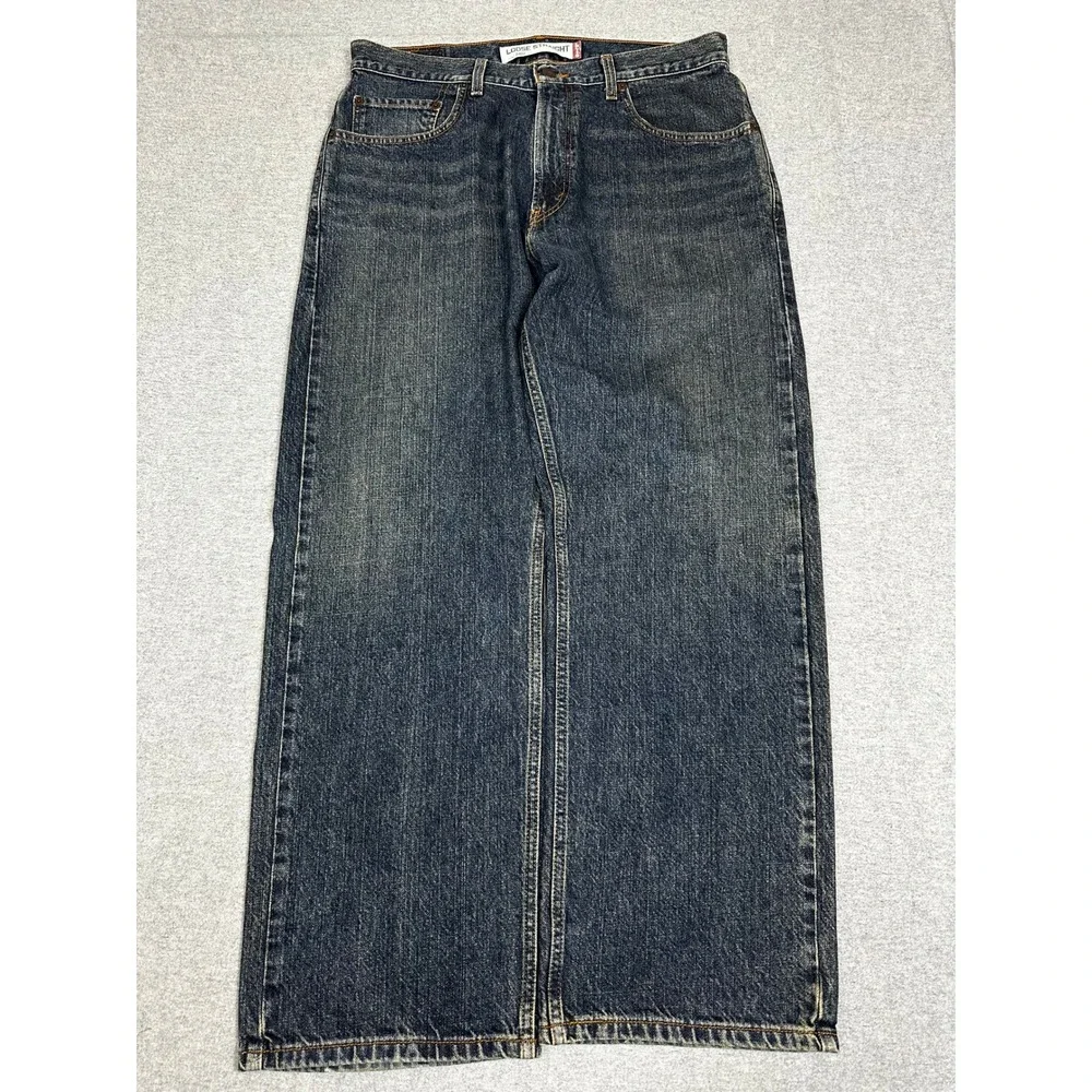 Vintage Levis 569 Baggy Jeans Mens 33x30 Blue Y2K Loose Straight Dark Wash Denim
